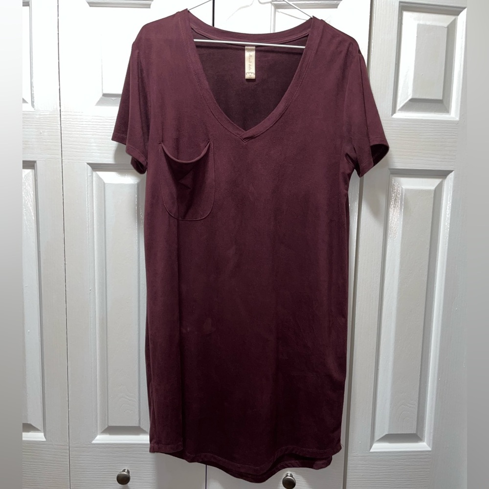 Altar’d State Short Sleeve Purple Velvet Dress - size medium